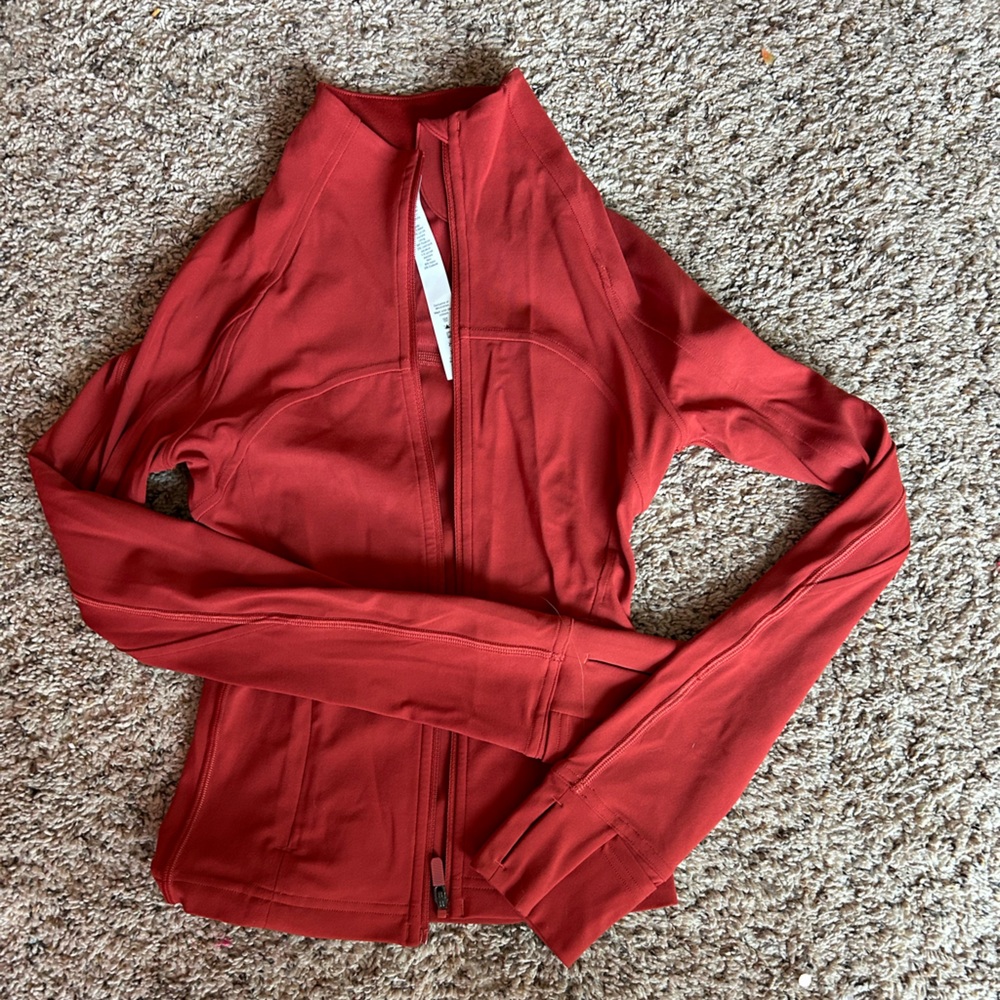 Burnt red/orange Lululemon define cropped jacket size 0